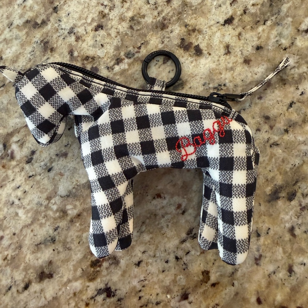 Baggu Horse Charm in Black and White Gingham